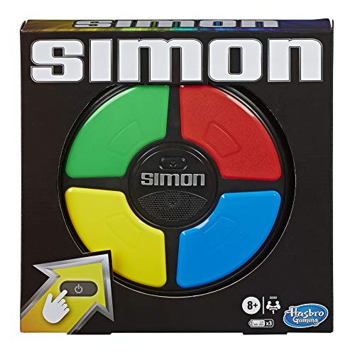 Hasbro Simon, Juego de Memoria Electrónico portátil con Sonidos y Luces para Mayores de 8 años, Color Surtido